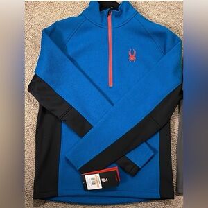 Spyder Blue and Black Pullover with Red Logo